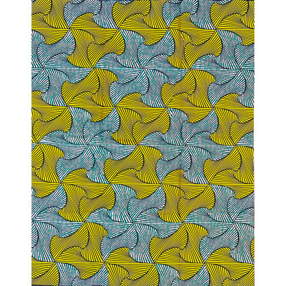 African Print Fabric/ Ankara - Yellow, Green 'Spinderella', YARD or WHOLESALE