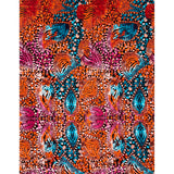 African Print Fabric/ Ankara - Orange, Pink, Teal, Black "Omilasa", Yard or Wholesale