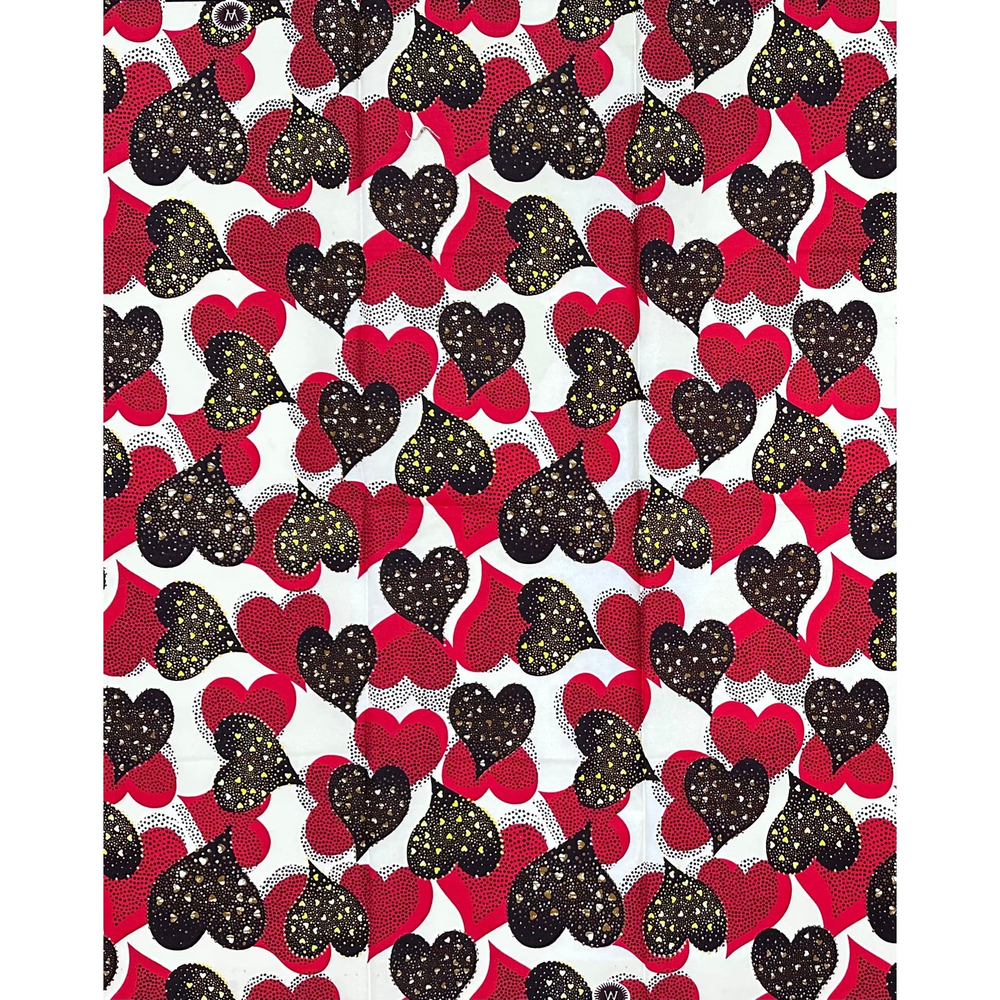 African Print Fabric/ Ankara - Red, Yellow, Brown 'Archive Piece' Design