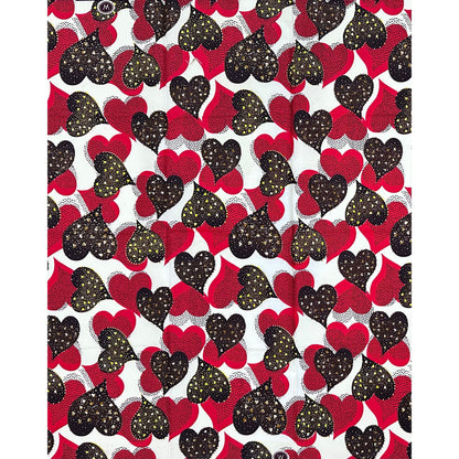 African Print Fabric/ Ankara - Red, Yellow, Brown 'Archive Piece' Design
