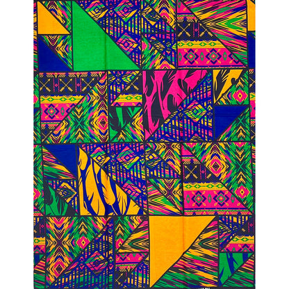 African Print Fabric/Ankara - Fuchsia, Blue, Green, Marigold, Black 'Plot Twist', YARD or WHOLESALE
