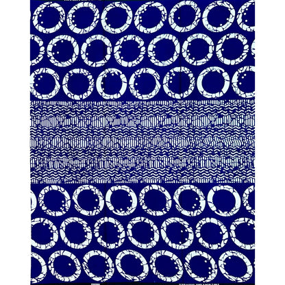 African Print Fabric/ Ankara - Navy, Purple, White 'Rings of Odogwu' Design, YARD or WHOLESALE
