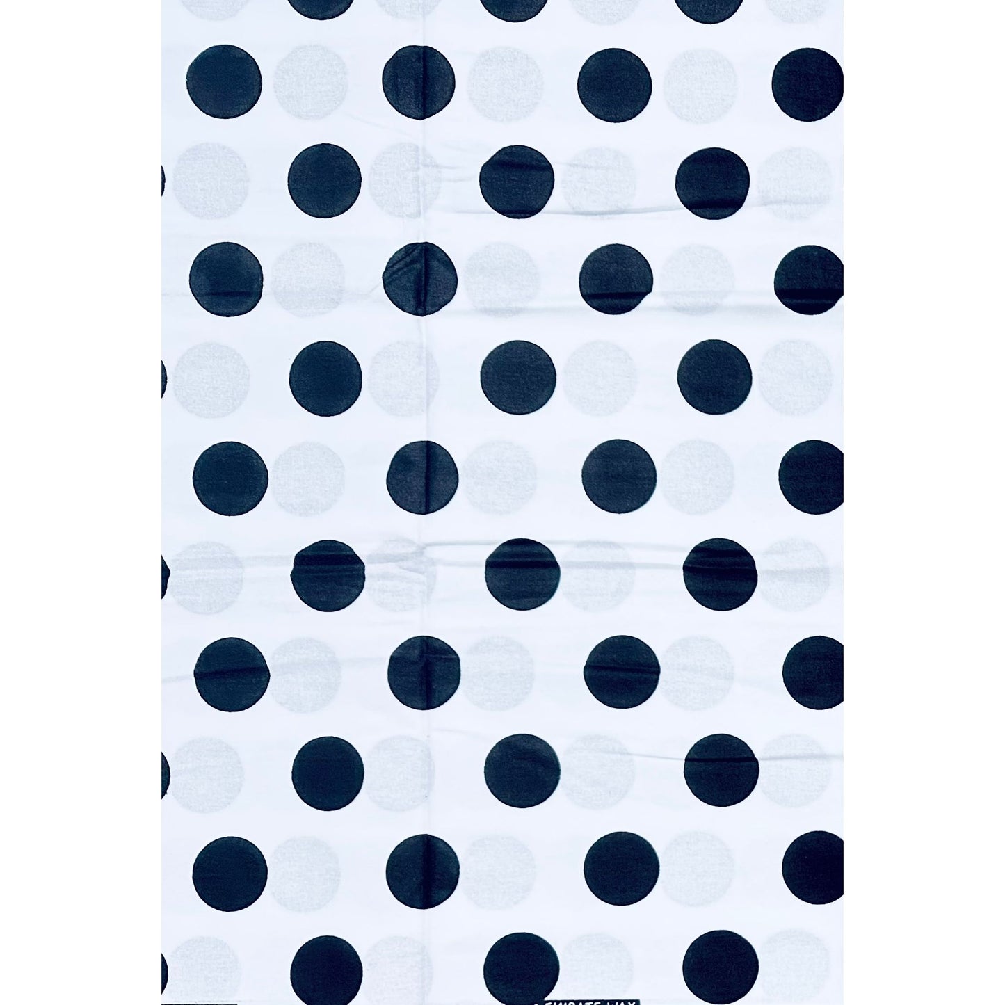African Print Fabric/ Ankara - White, Black 'Dottie' Design, YARD or WHOLESALE
