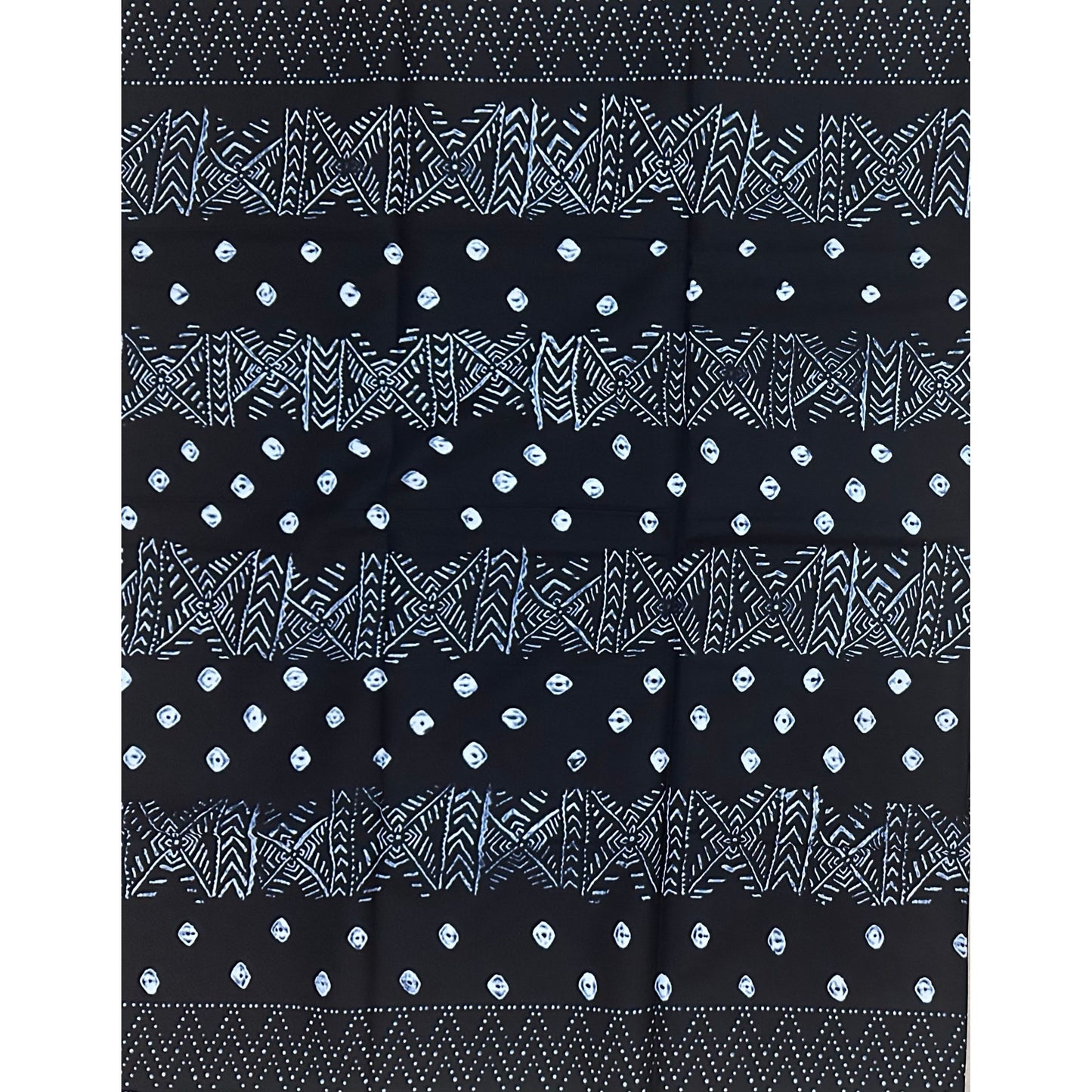 African Print Fabric/ Ankara - Black, Indigo “Dogon Night', Yard or Wholesale