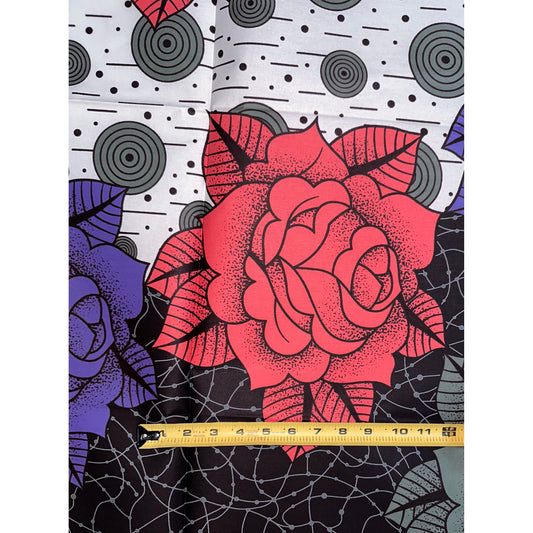 African Print Fabric/ Ankara - Pink, Purple, Gray, Brown, Cream “Rose No Dey Hide', YARD or WHOLESALE