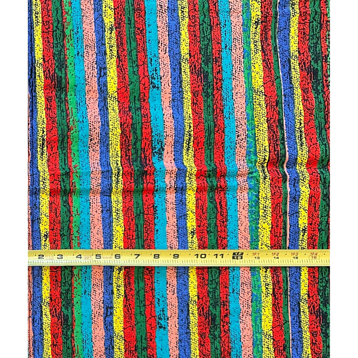 African Print Fabric/ Ankara - Red, Yellow, Blue, Teal, Green, Peach 'Strokes of Genius' Design, YARD or WHOLESALE