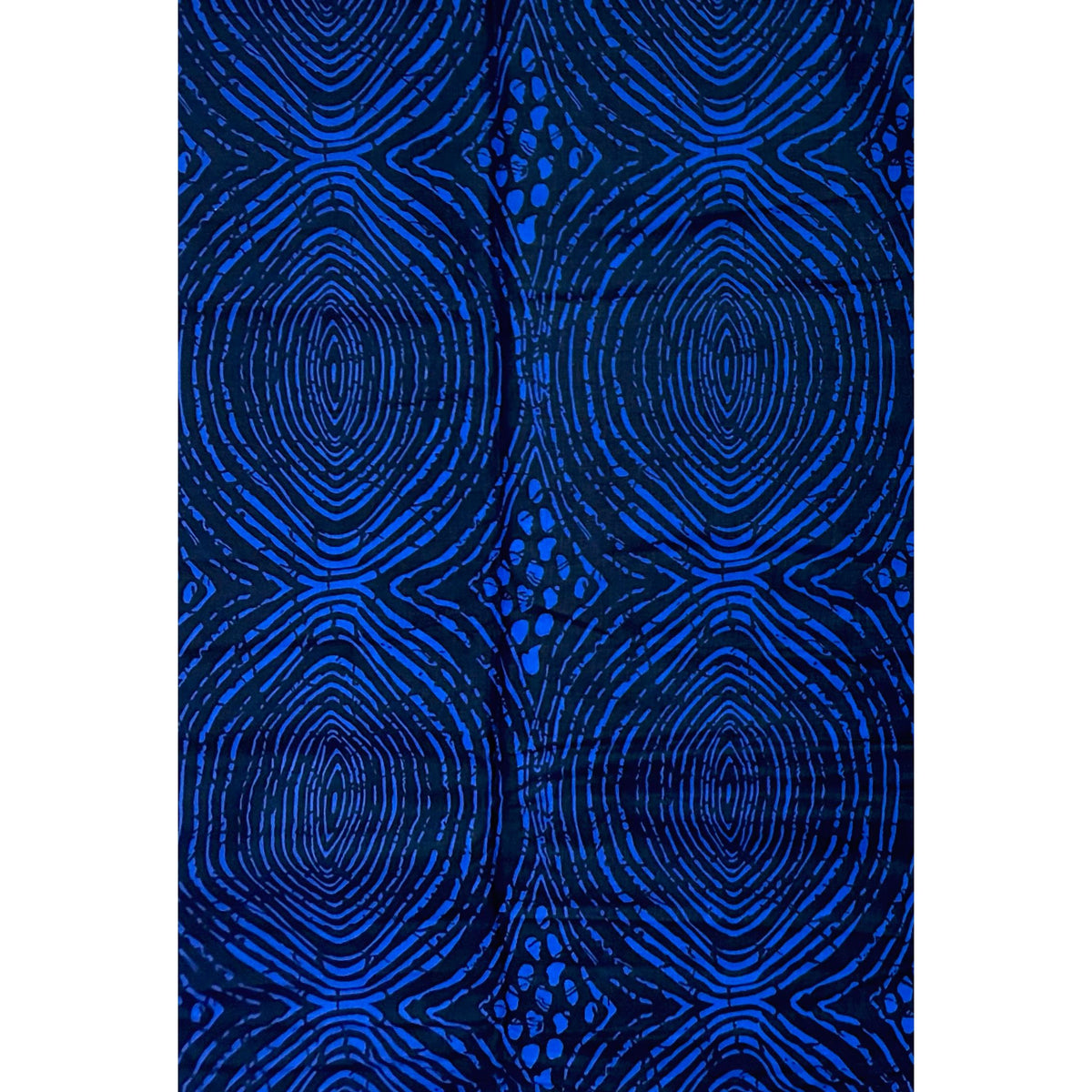 African Print Fabric/ Ankara - Blue, Black 'Deep Within' Design, YARD or WHOLESALE