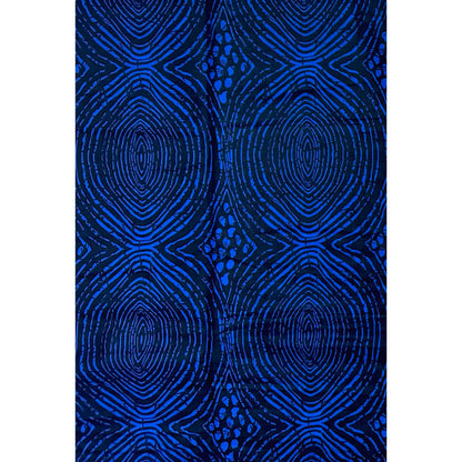 African Print Fabric/ Ankara - Blue, Black 'Deep Within' Design, YARD or WHOLESALE