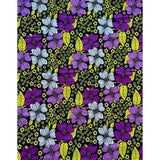 African Fabric/ Ankara - Navy, Purple, Yellow 'Addo in Bloom’ Design, YARD or WHOLESALE