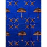 African Print Fabric/Ankara - Blue, Orange 'New Orleans First Line’ Design, YARD or WHOLESALE