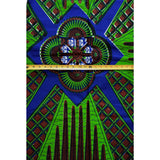 African Print Fabric/ Ankara - Green, Brown, Blue 'Chiyembekezo' Design, YARD or WHOLESALE