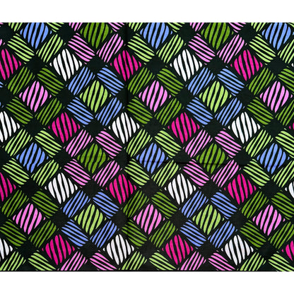 African Print Fabric/ Ankara - Green, Magenta, Periwinkle 'Estella’, Yard or Wholesale