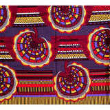 African Print Fabric/ Ankara - Purple, Red, Brown, Gold "Valencia," YARD or WHOLESALE