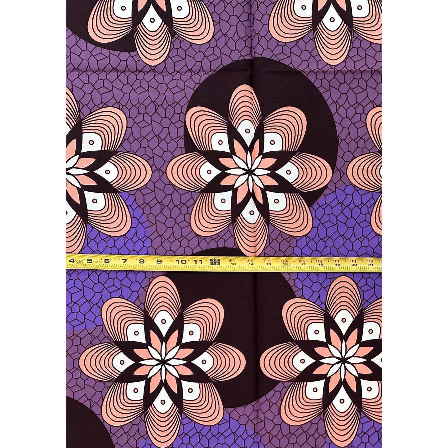 African Print Fabric/ Ankara - Purple, Brown "Sweet Arrival", 1 Yard