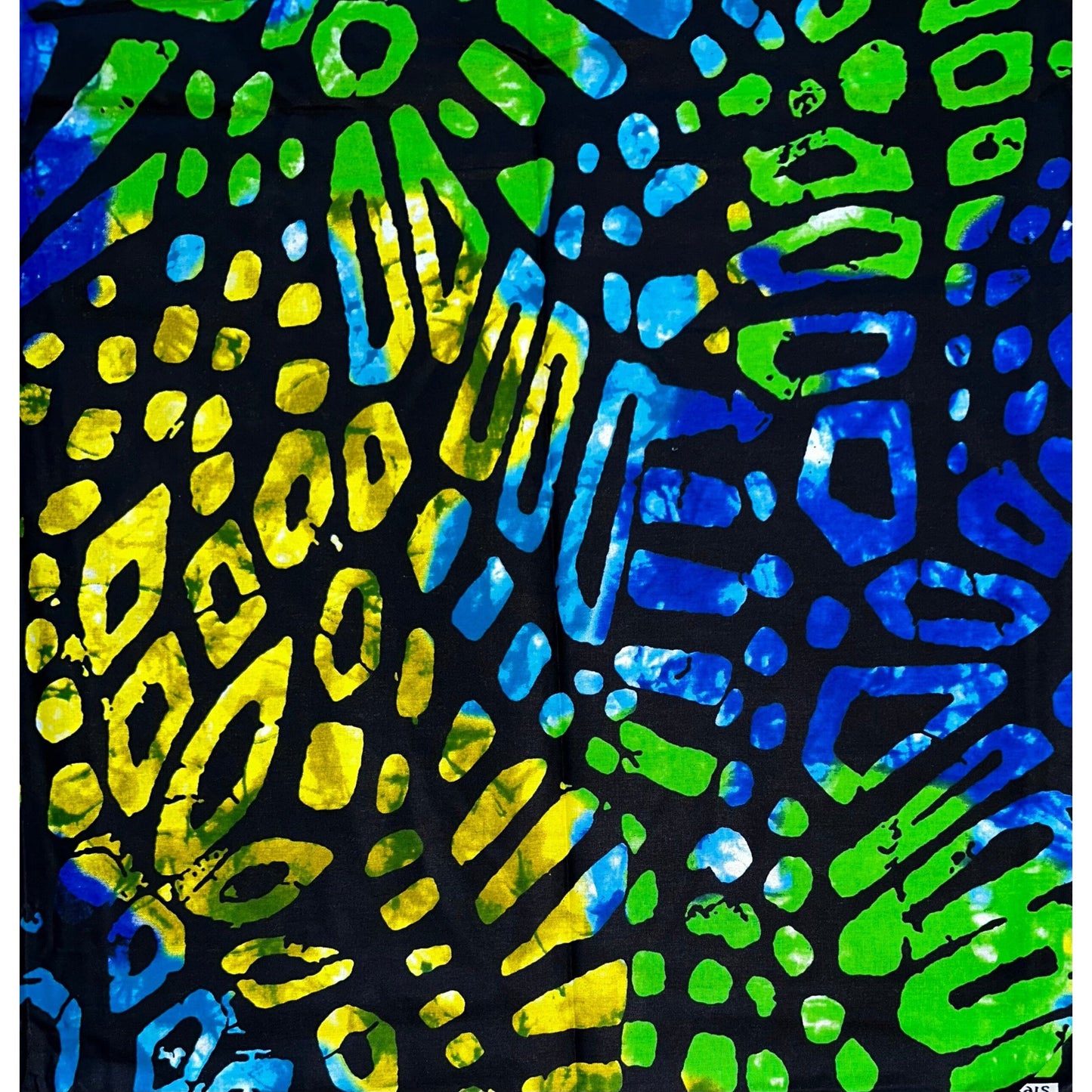 African Print Fabric/ Ankara - Green, Blue, Yellow, Black 'Bon Ibis’ YARD or WHOLESALE