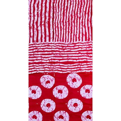 African Print Fabric/ Ankara - Red, White 'Omi Tuntun' Design, YARD or WHOLESALE
