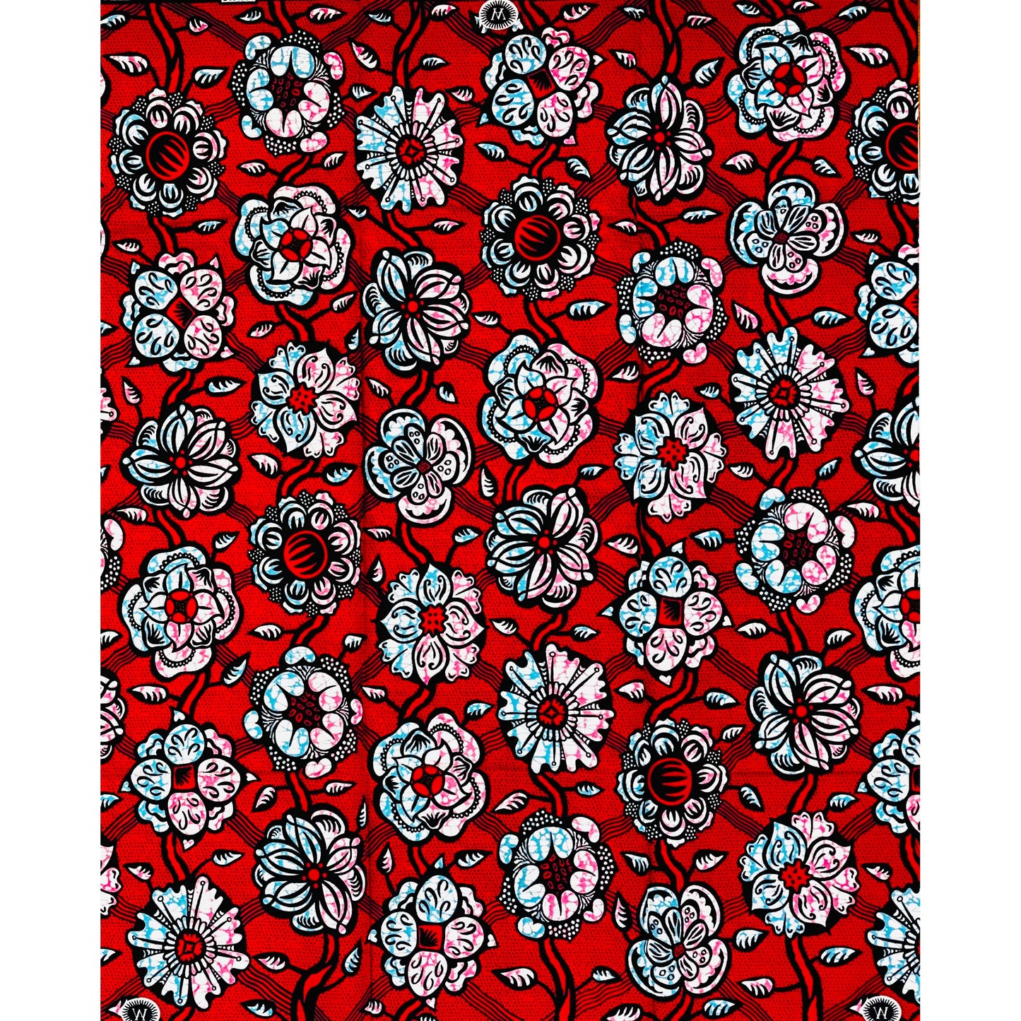 African Print Fabric/ Ankara - Red, Blue, Pink, Navy ‘Zafi Ne, Amma Kyau' Design, 1 YARD