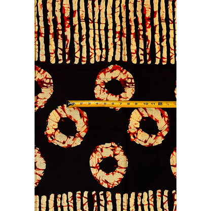 African Print Fabric/ Ankara - Brown, Black, Beige 'Circle of Ancestors' Design, YARD or WHOLESALE