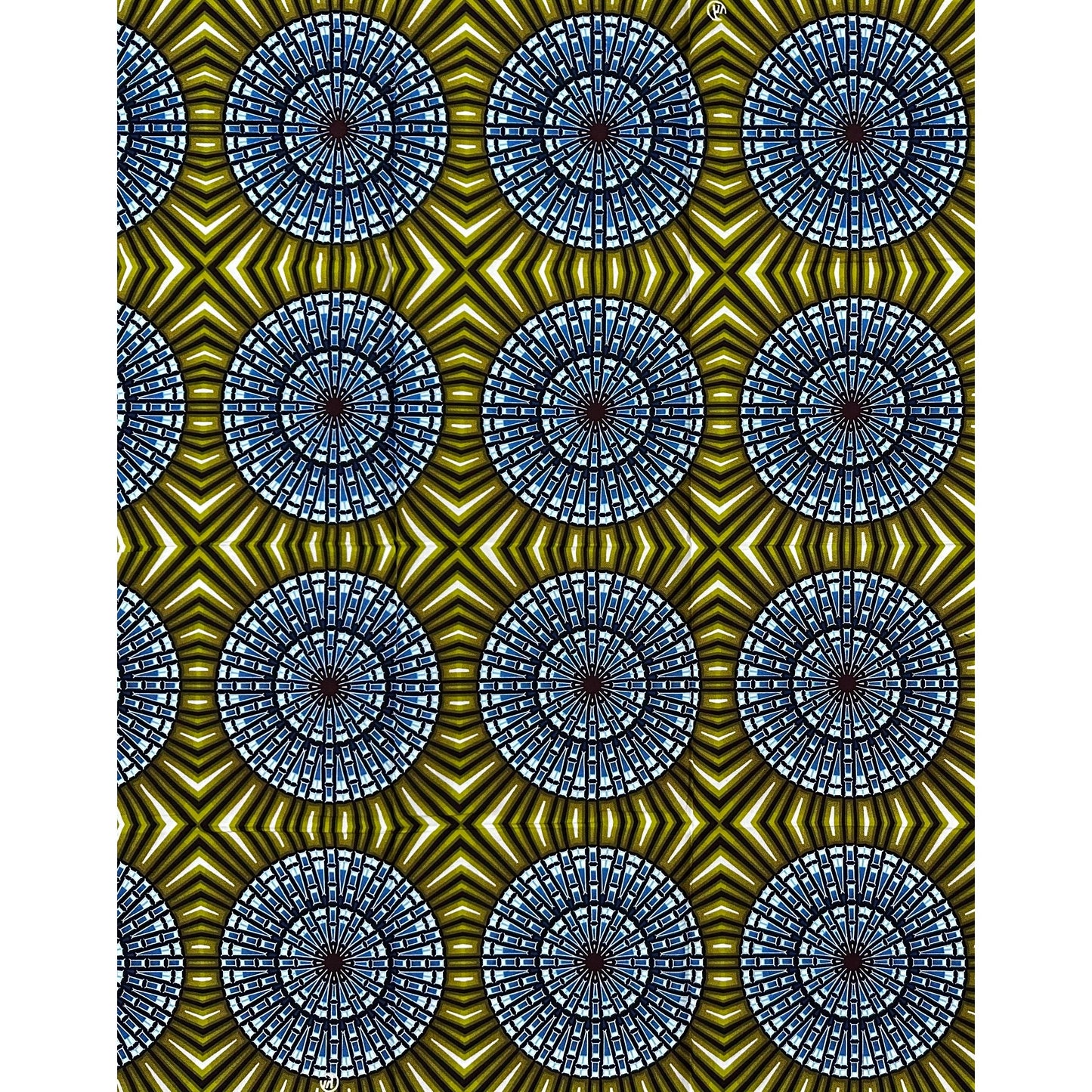 African Print Fabric/Ankara - Green, Blue "Orun Halo" Design
