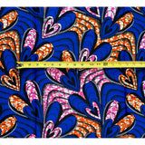 African Print Fabric/ Ankara - Blue, Pink, Orange "Catiana", YARD or WHOLESALE