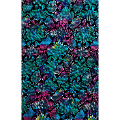 African Print Fabric/ Ankara - Blue, Green, Purple 'Electric Python' Design, Yard or Wholesale
