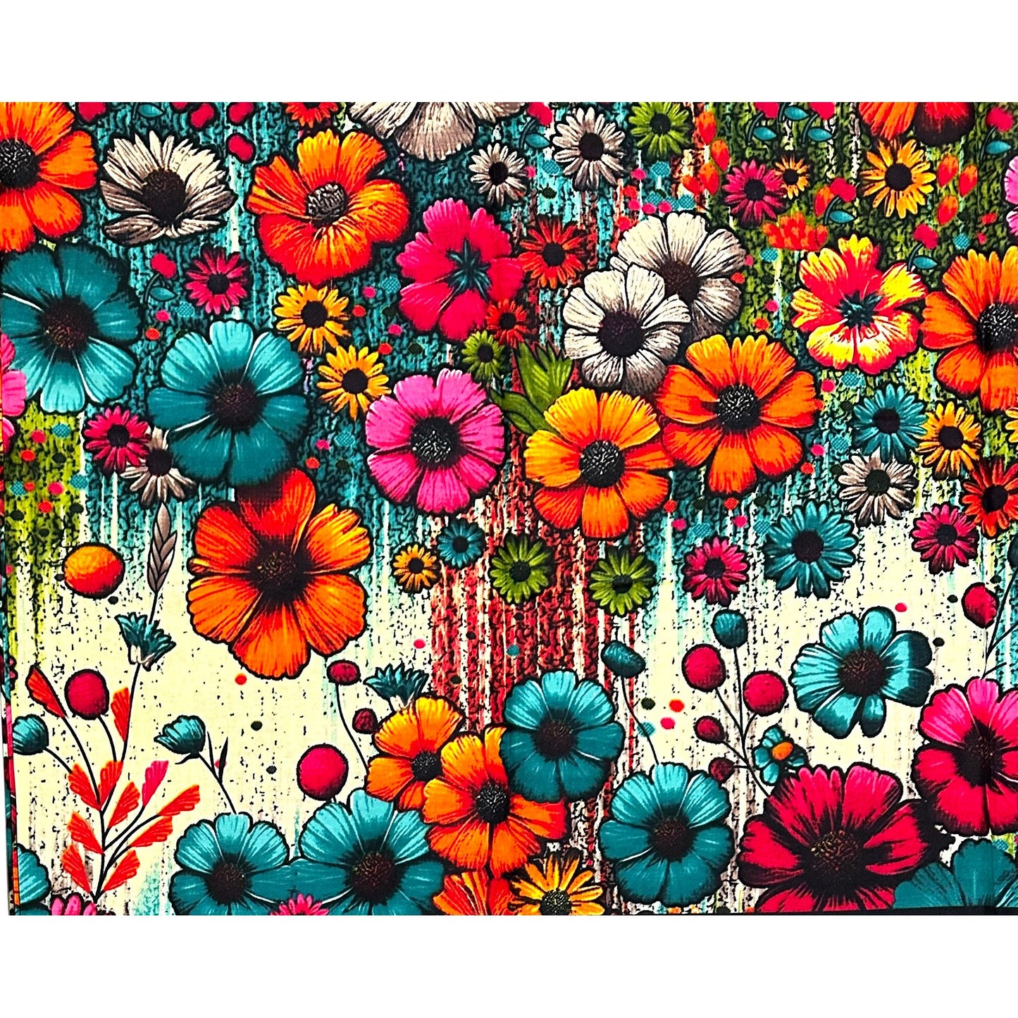 African Print Fabric/ Ankara - Multicolored 'Garden of Many Suns' Design, Yard or Wholesale