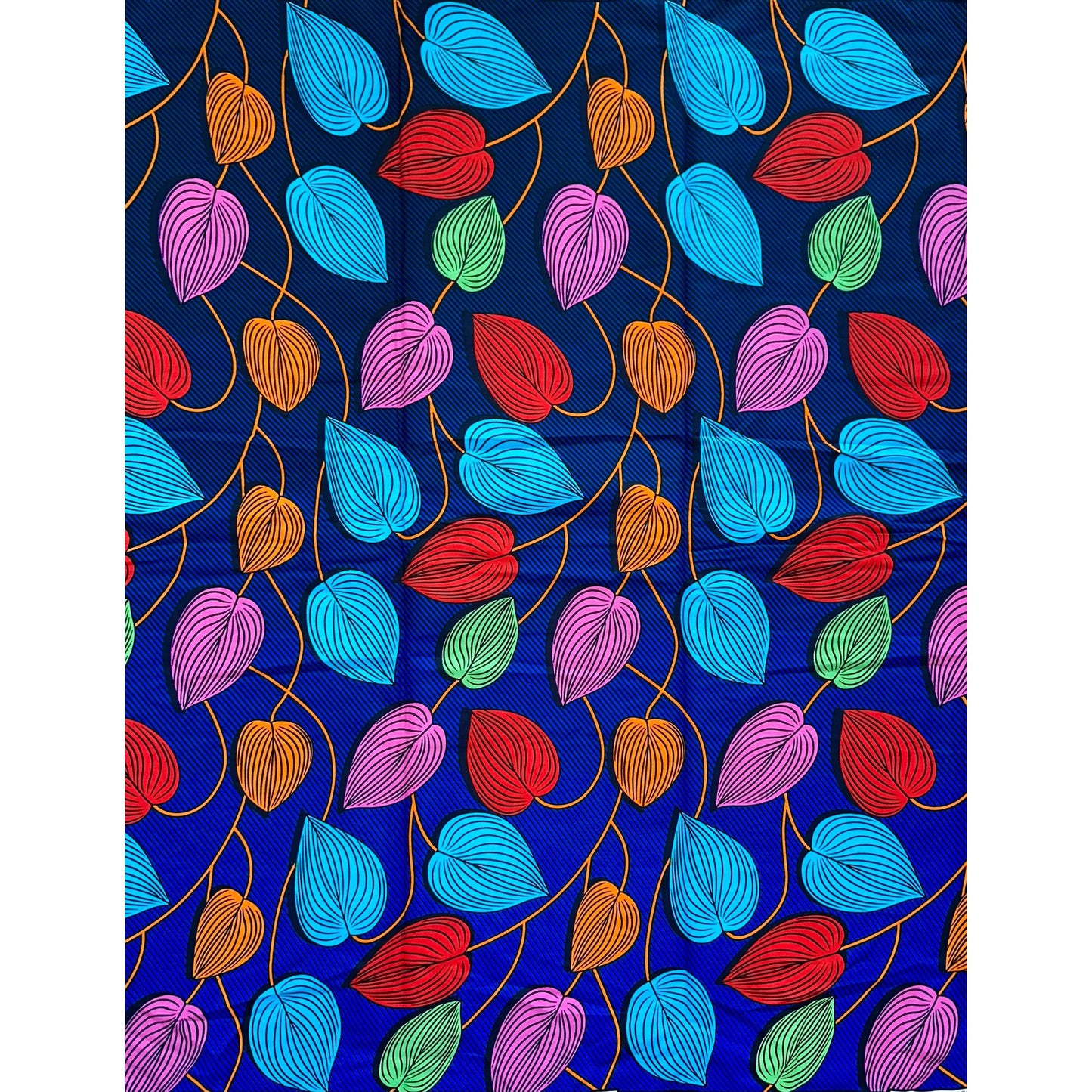 African Print Fabric/ Ankara - Blue, Red, Orange, Pink, Green 'Enitan', YARD or WHOLESALE