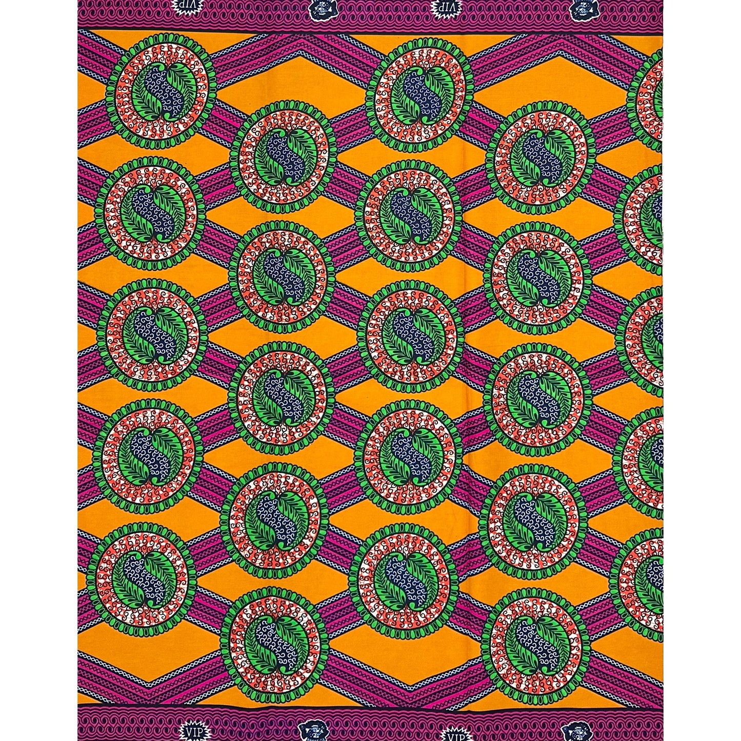 African Print Fabric/ Ankara - Green, Pink, Brown 'Ọ̀jà Royale,’ YARD or WHOLESALE