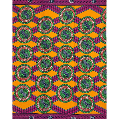 African Print Fabric/ Ankara - Green, Pink, Brown 'Ọ̀jà Royale,’ YARD or WHOLESALE