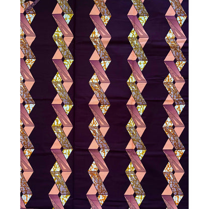 African Print Fabric/Ankara - Brown, Pink ‘Mercy & Strength’, Yard or Wholesale