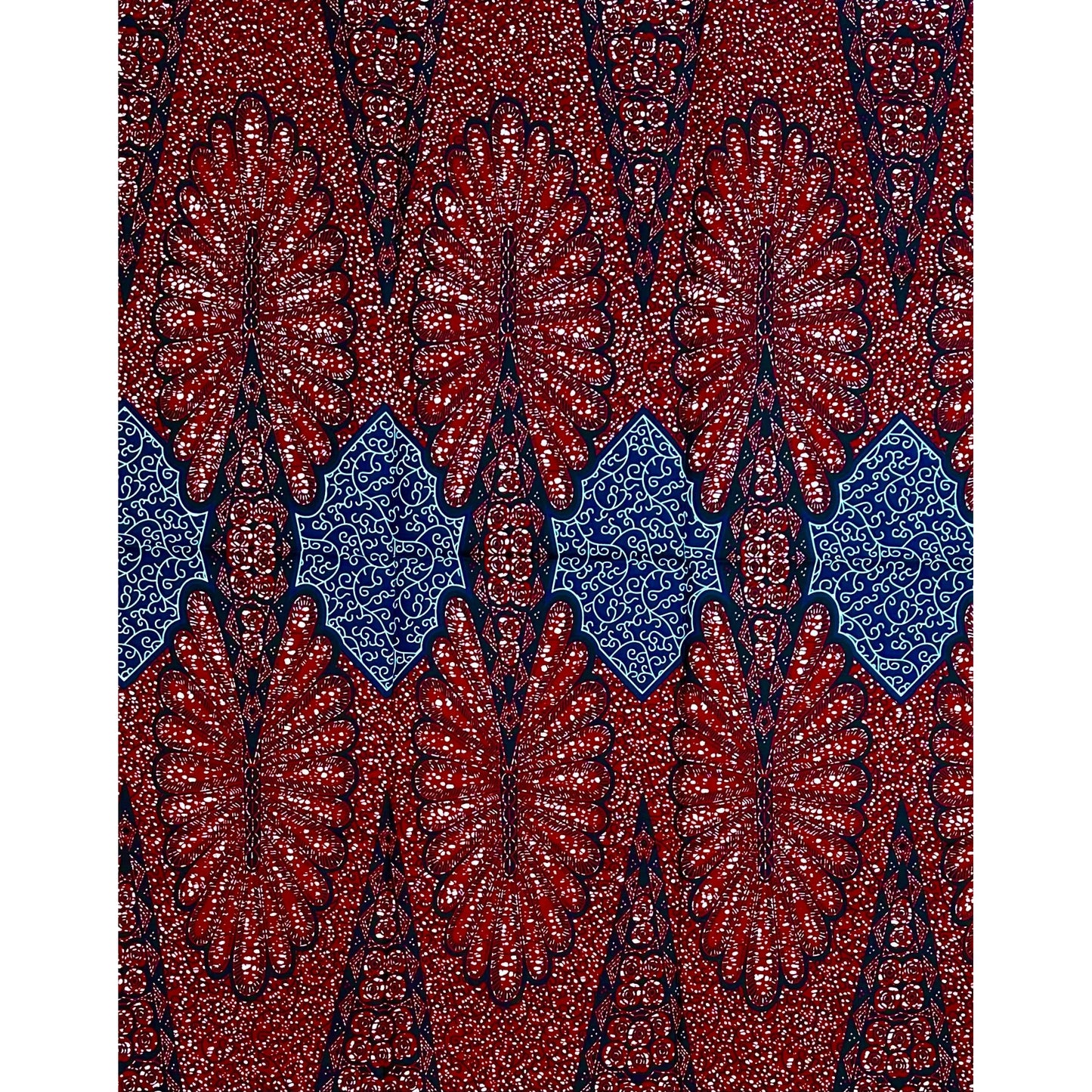 African Print Fabric/ Ankara - Brown, Navy, Black ‘Qinisela', 1YARD