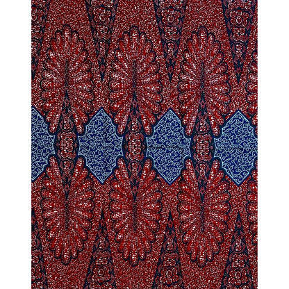 African Print Fabric/ Ankara - Brown, Navy, Black ‘Qinisela', 1YARD
