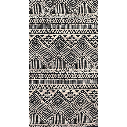 African Print Fabric/ Ankara - Beige, Black 'Essential Story’, YARD or WHOLESALE