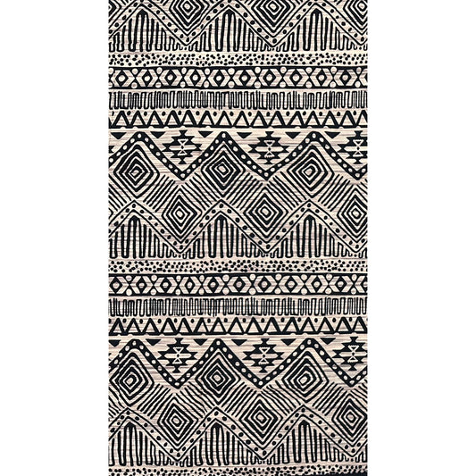 African Print Fabric/ Ankara - Beige, Black 'Essential Story’, YARD or WHOLESALE