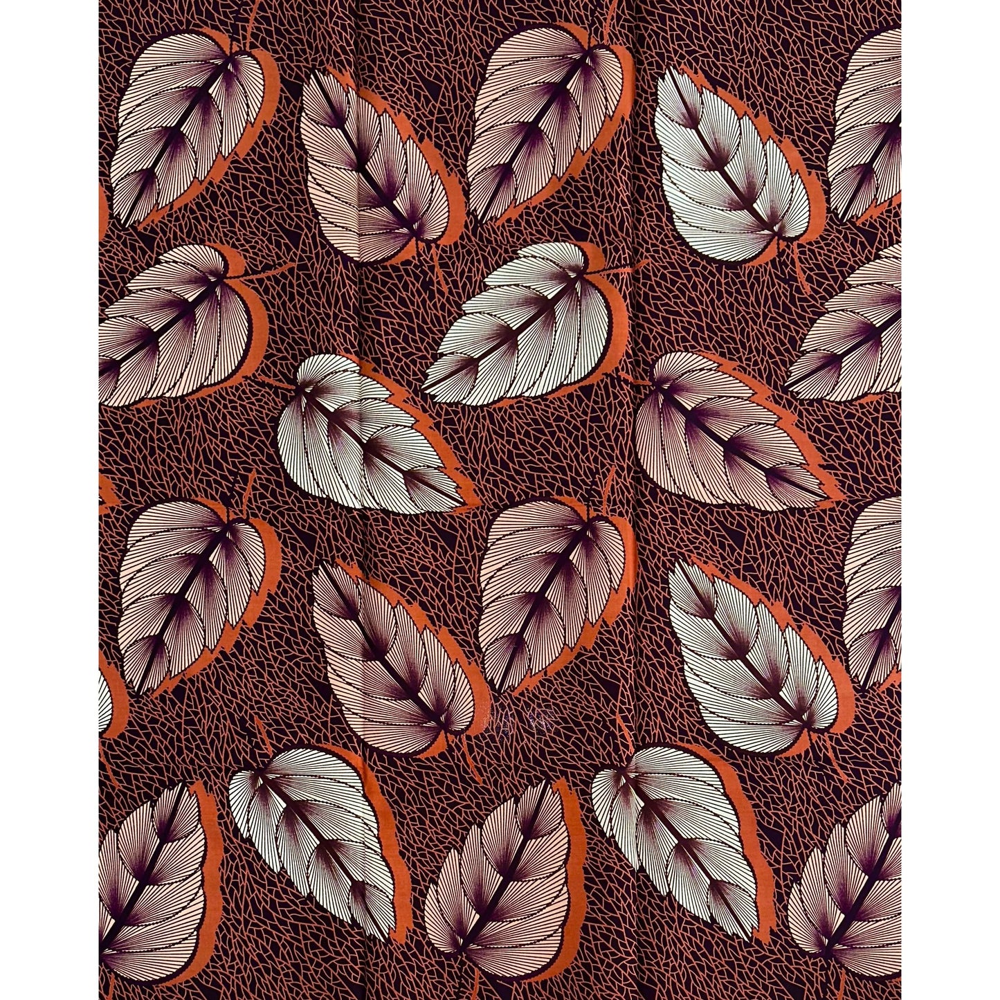 African Print Fabric/Ankara - Shades of Brown, Beige, White “Mira" Design