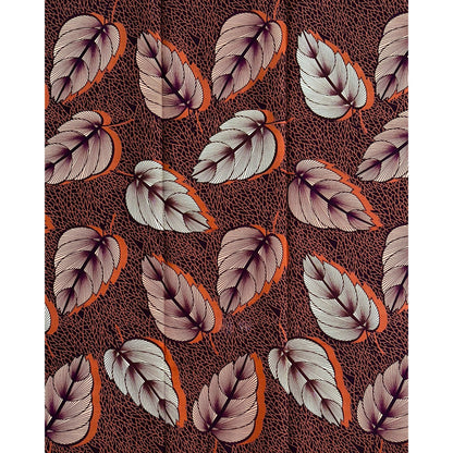 African Print Fabric/Ankara - Shades of Brown, Beige, White “Mira" Design