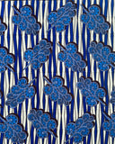 African Print Fabric/Ankara - Blue, Cream "Xigaza" Design