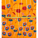 African Print Fabric/ Ankara - Orange, Red, Blue 'Floral Cascade', YARD or WHOLESALE