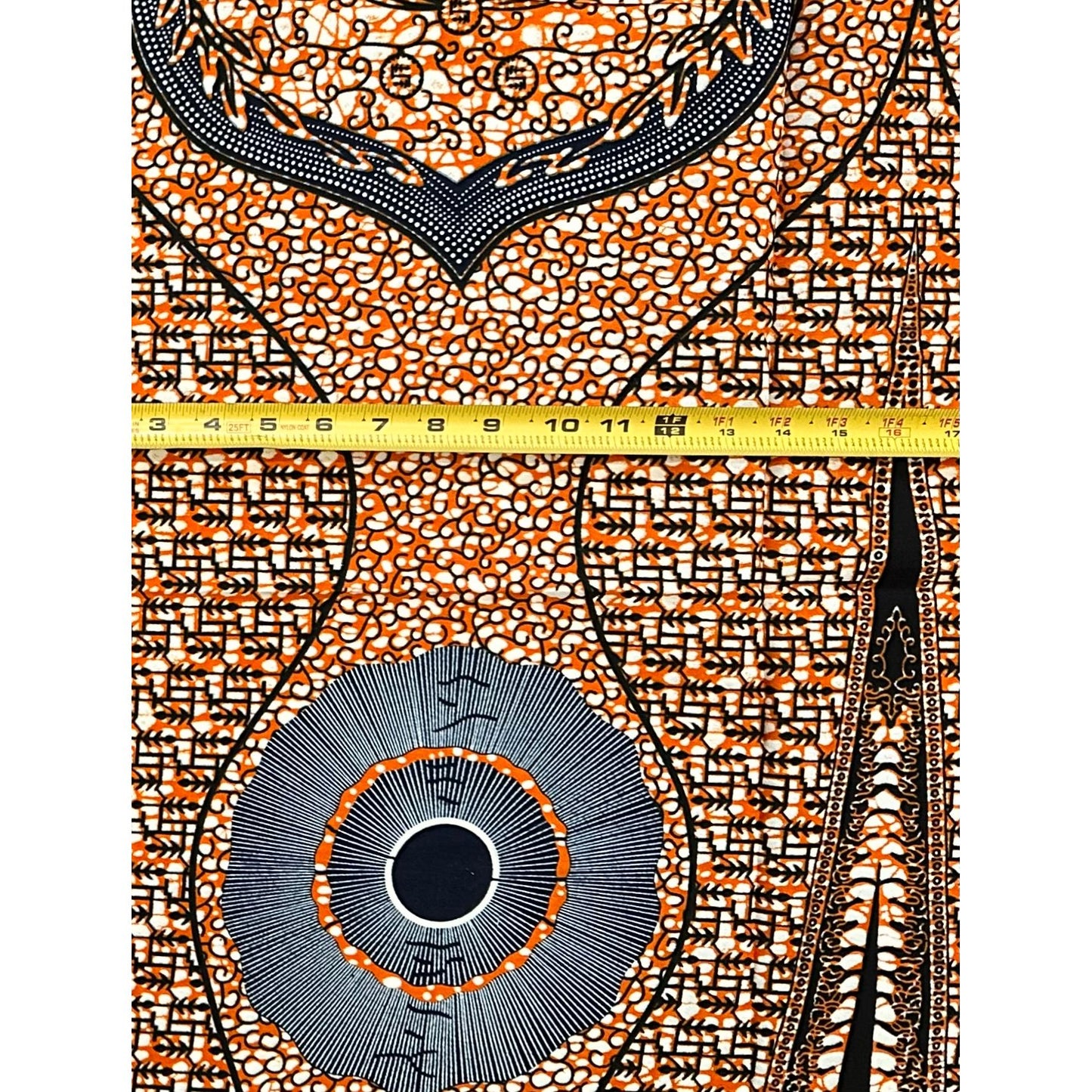 African Print Fabric/ Ankara - Brown, Navy, Black 'Guard Your Heart', 1 YARD