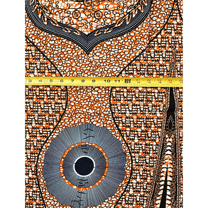African Print Fabric/ Ankara - Brown, Navy, Black 'Guard Your Heart', 1 YARD