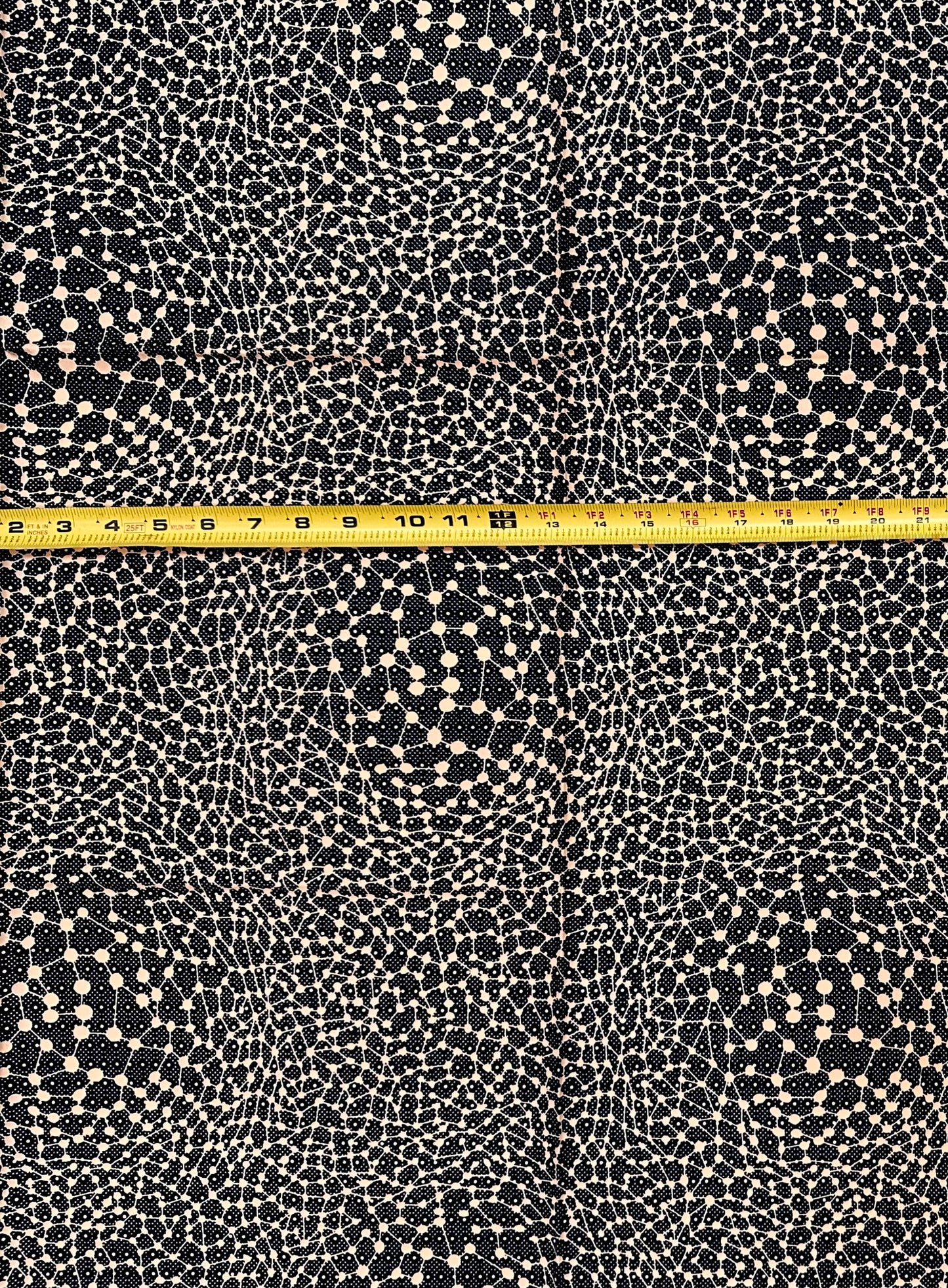 African Print Fabric/ Ankara - Beige, Navy 'Kena Static' Design, 1 Yard (Copy)