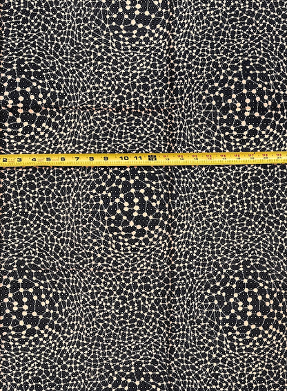 African Print Fabric/ Ankara - Beige, Navy 'Kena Static' Design, 1 Yard (Copy)