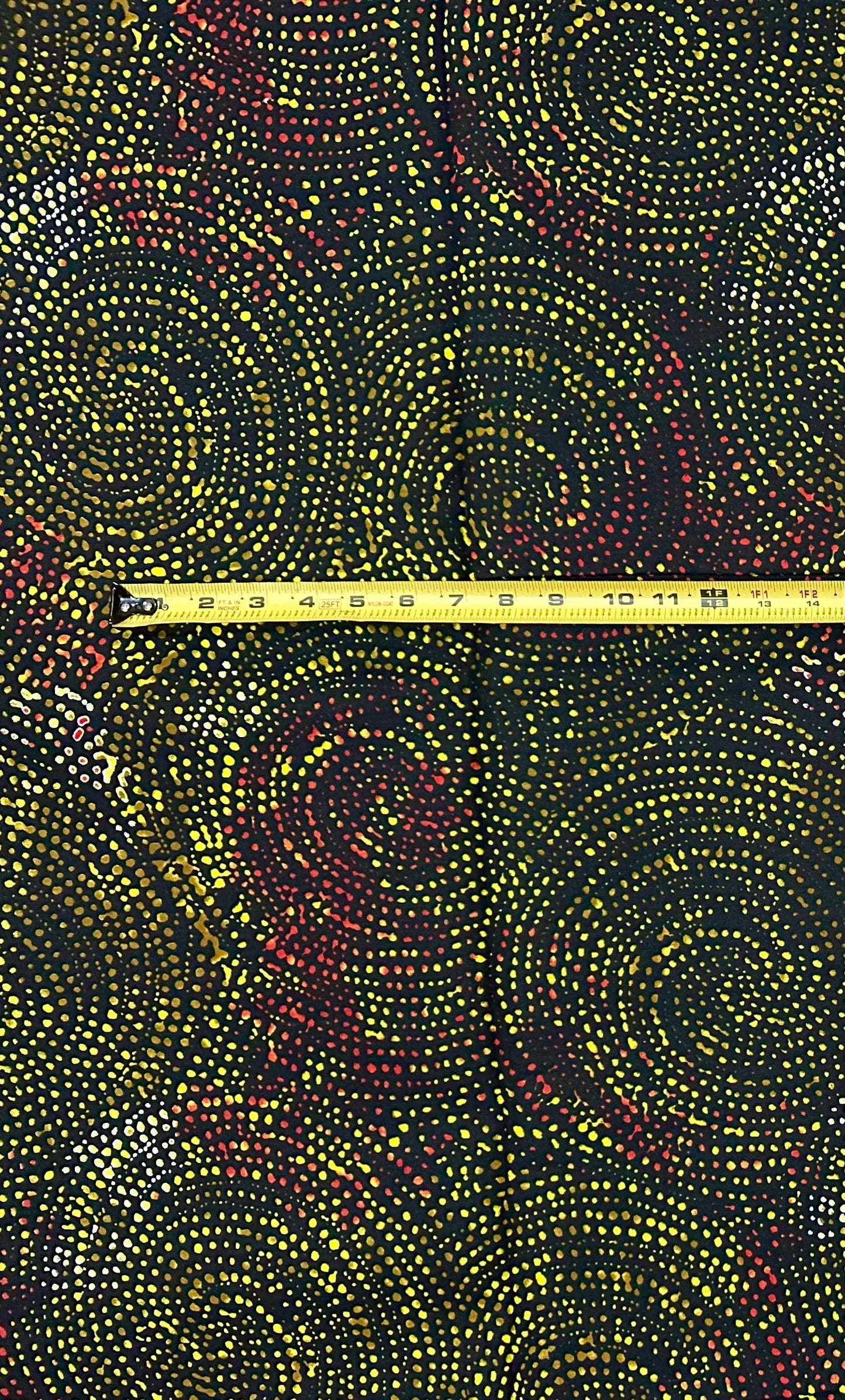 African Print Fabric/ Ankara - Black, Yellow, Red, Orange 'Onyx Aurora' Design, YARD or WHOLESALE