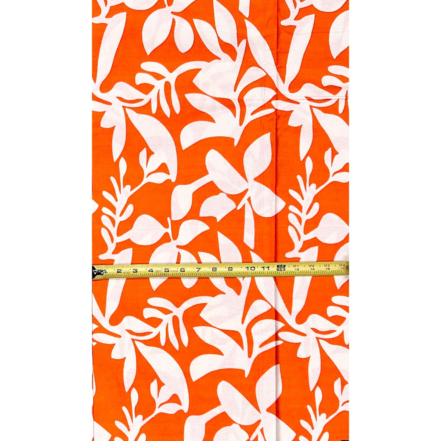 African Print Fabric/ Ankara - Orange, White 'Kioni Flora', Per Yard or Wholesale
