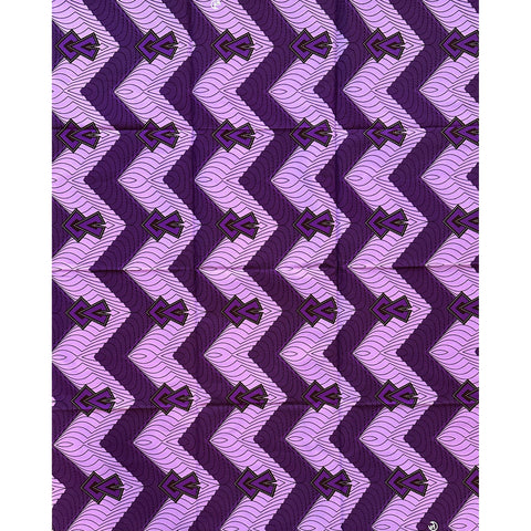 African Print Fabric/ Ankara - Purple, Brown 'Suet' Design