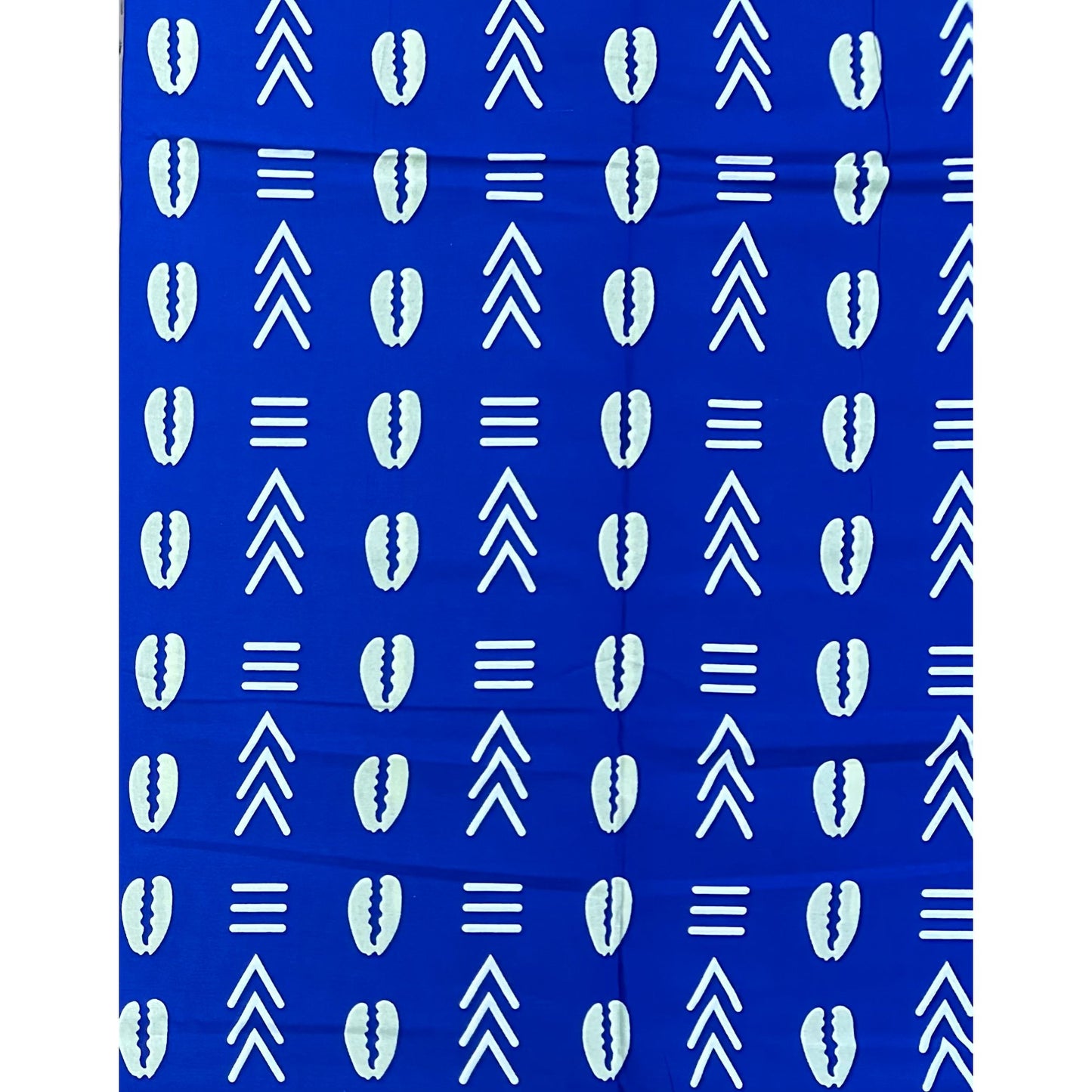 African Print Fabric/ Ankara - Blue, White 'Ancestral Ties', Per Yard or Wholesale