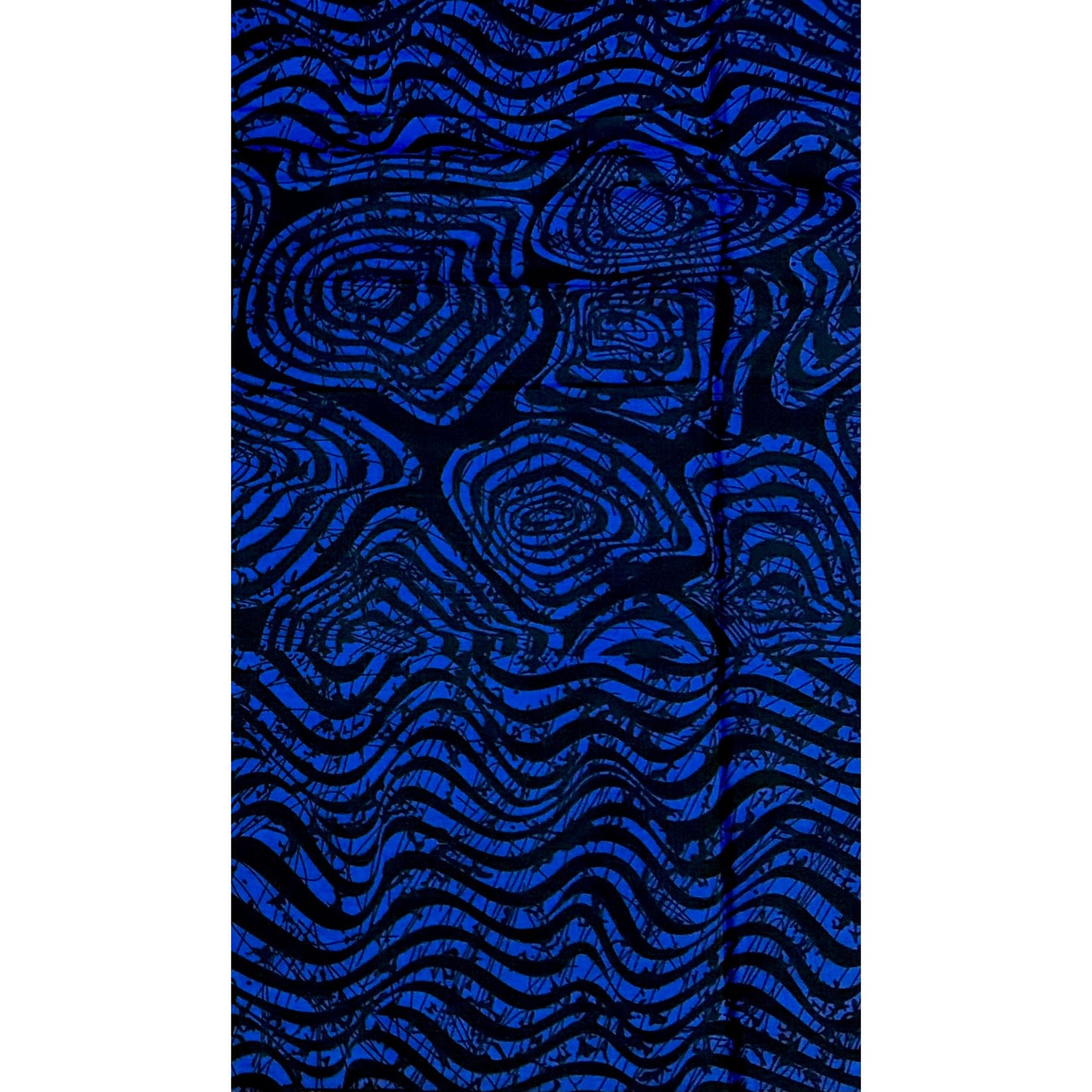 African Print Fabric/ Ankara - Blue, Black 'Transitions', Per Yard or Wholesale