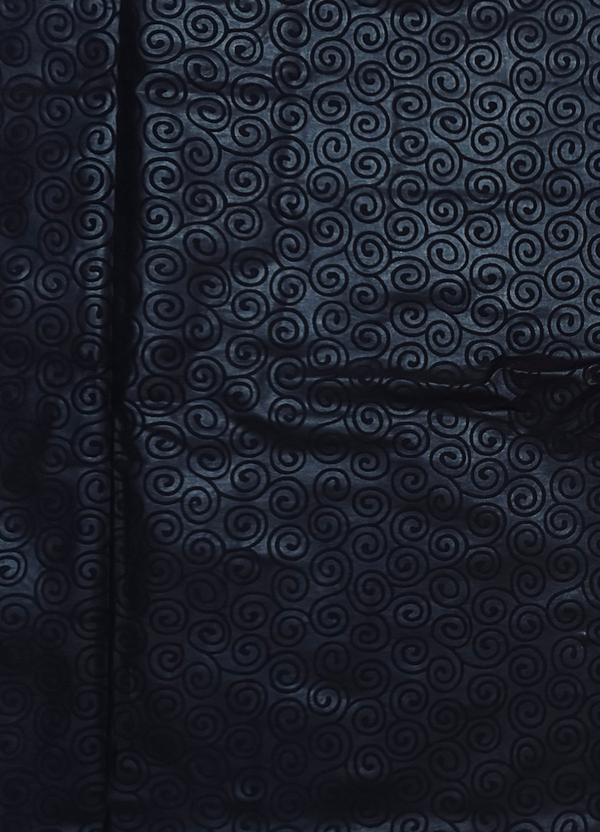 African Print Fabric/ Ankara - Solid Black, Embossed “Obsidian Swirl” Per Yard or Wholesale