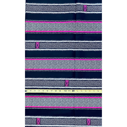 African Print Fabric/ Ankara - Black, White, Pink 'Soft Static' Design, YARD or WHOLESALE