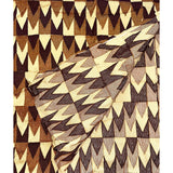 African Fabric/ Woven Kente - Brown, Beige, Metallic Gold “Efuru”, 4 Yards